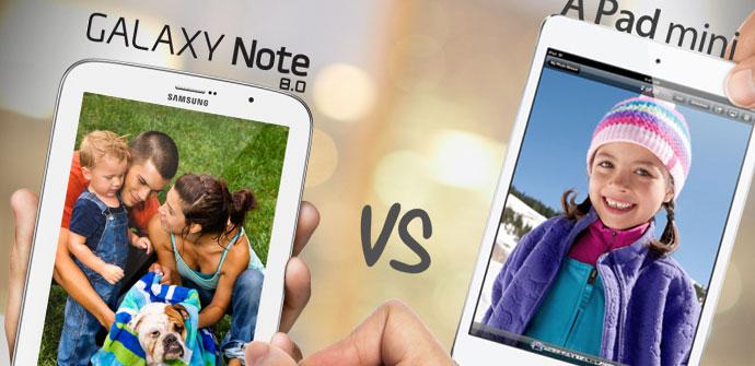 Galaxy Note 8 contra iPad Mini