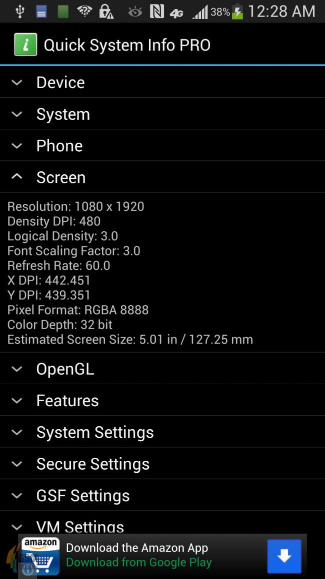 Prestaciones de la pantalla del Galaxy S4
