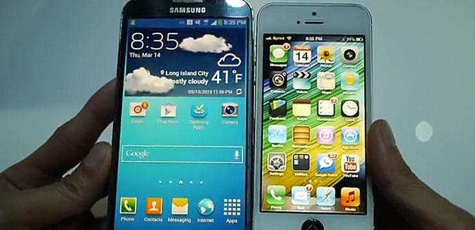 Comparativa del Samsung Galaxy S4 e iPhoine 5