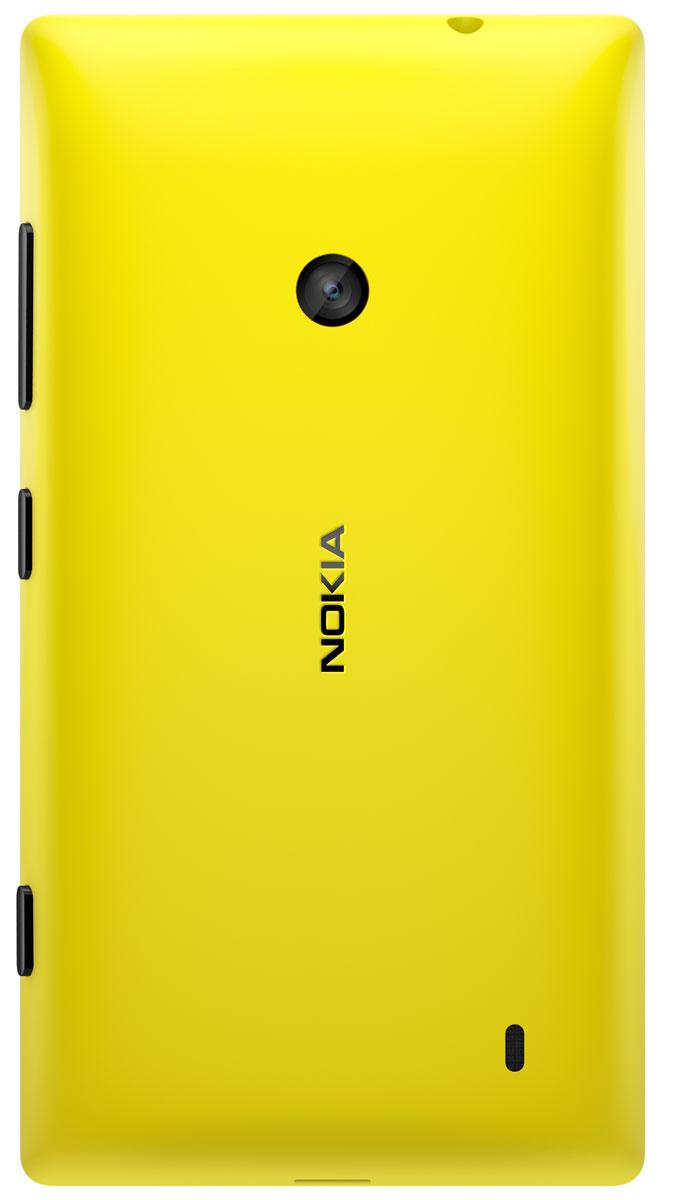 Nokia Lumia 520 de color amarillo vista trasera