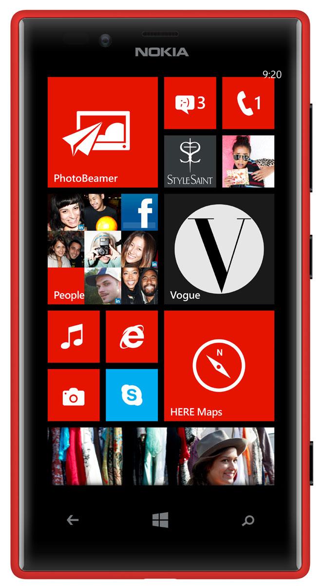 Nokia Lumia 720 rojo vista frontal