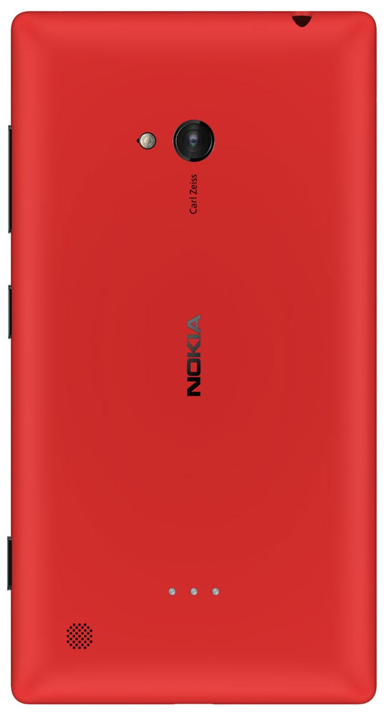 Nokia Lumia 720 rojo vista trasera
