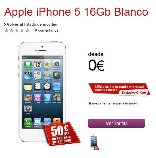 iPhone 5 con Vodafone