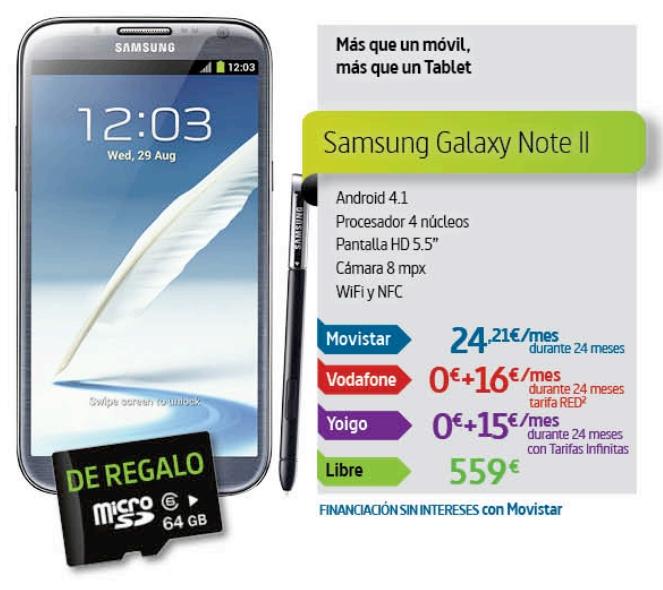 Samsung Galaxy Note 2 con Telecor
