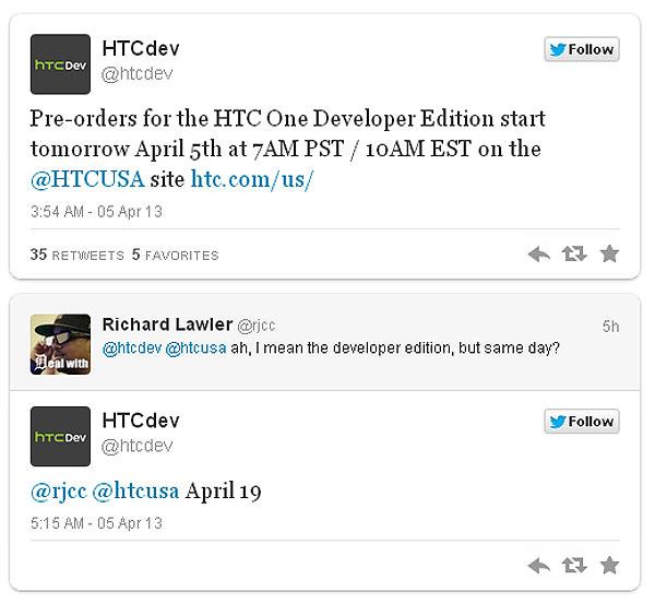 Lanzamiento del HTC One Developer Edition