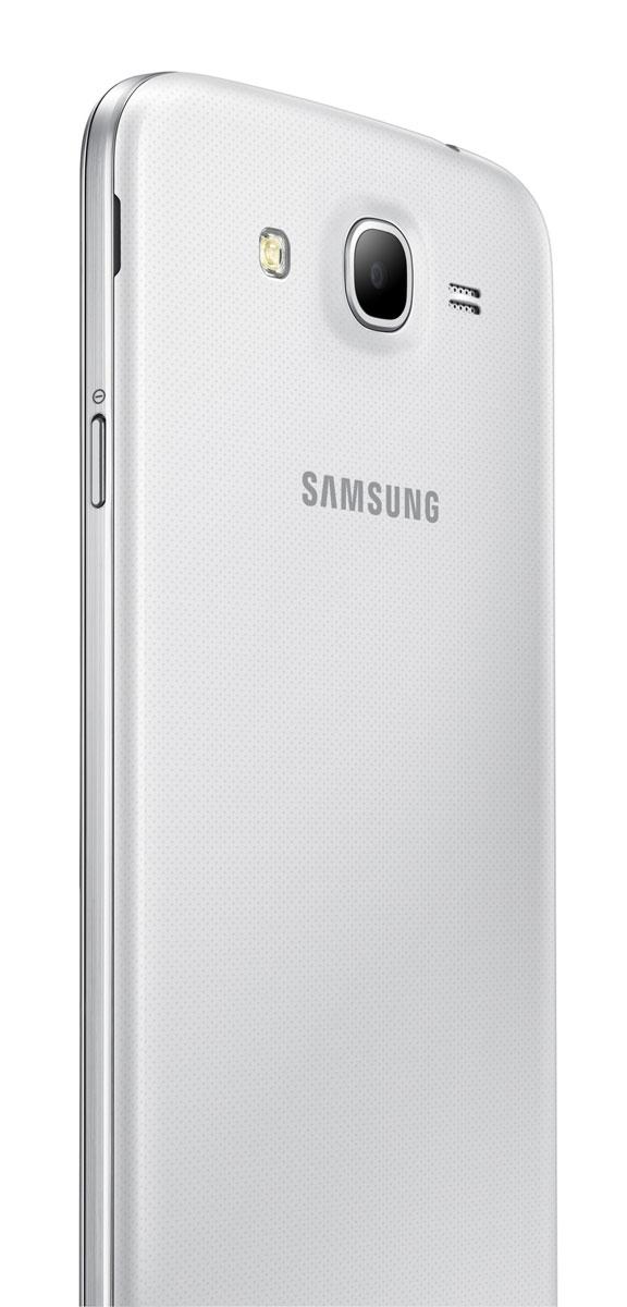 Samsung Galaxy Mega 5.8 blanco vista trasera lateral