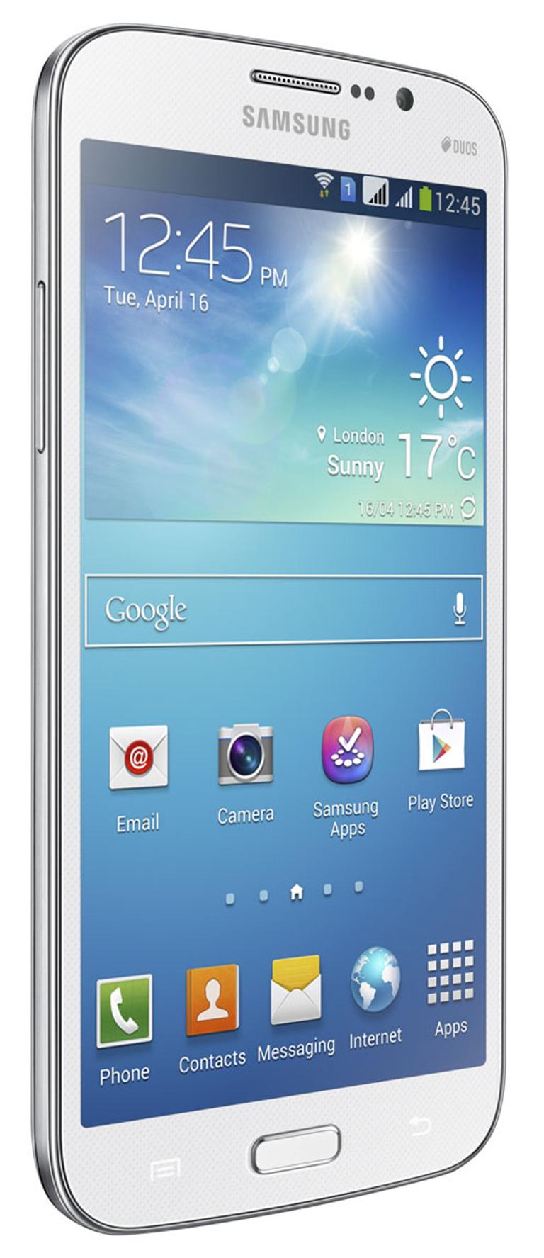 Samsung Galaxy Mega 5.8 blanco vista lateral