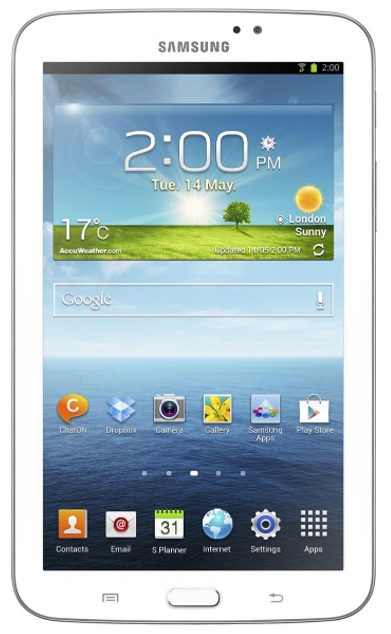 Samsung Galaxy Tab 3 blanco vista frontal