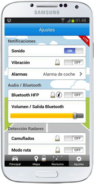 Configuración en Avisador Radares S