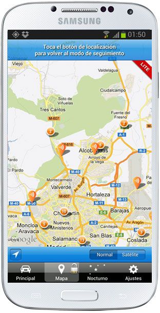 Información en Mapa de Avisador Radares S