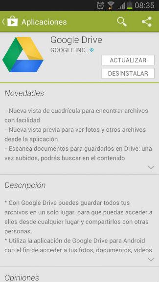Actualización Google Drive