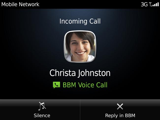 Interfaz de BlackBerry Messenger