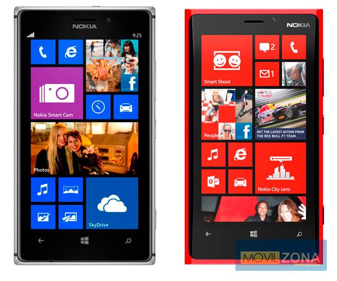 Nokia Lumia 925 y Nokia Lumia 920 de frente