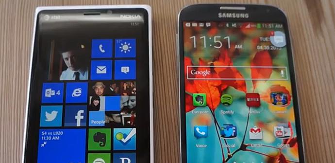Samsung Galaxy S4 frente a Nokia Lumia 920