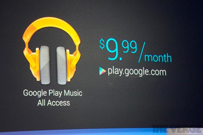 Precio de Google Play Music All Access