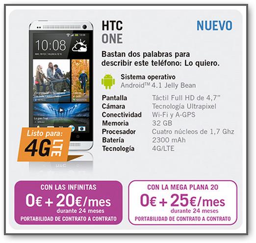 Oferta del HTC One en Yoigo