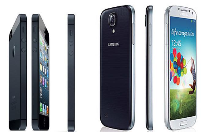 Grosor de iPhone 5 y Samsung Galaxy S4