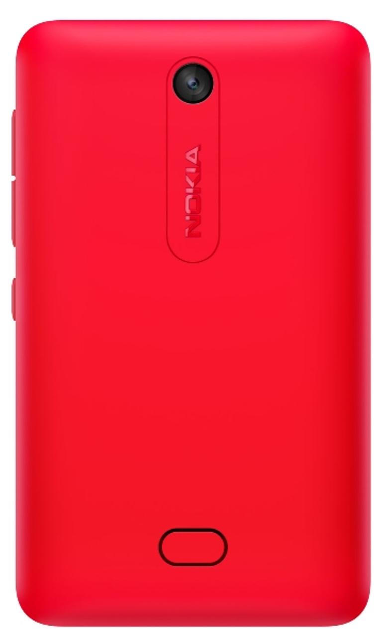 Nokia Asha 501 vista trasera en color rojo