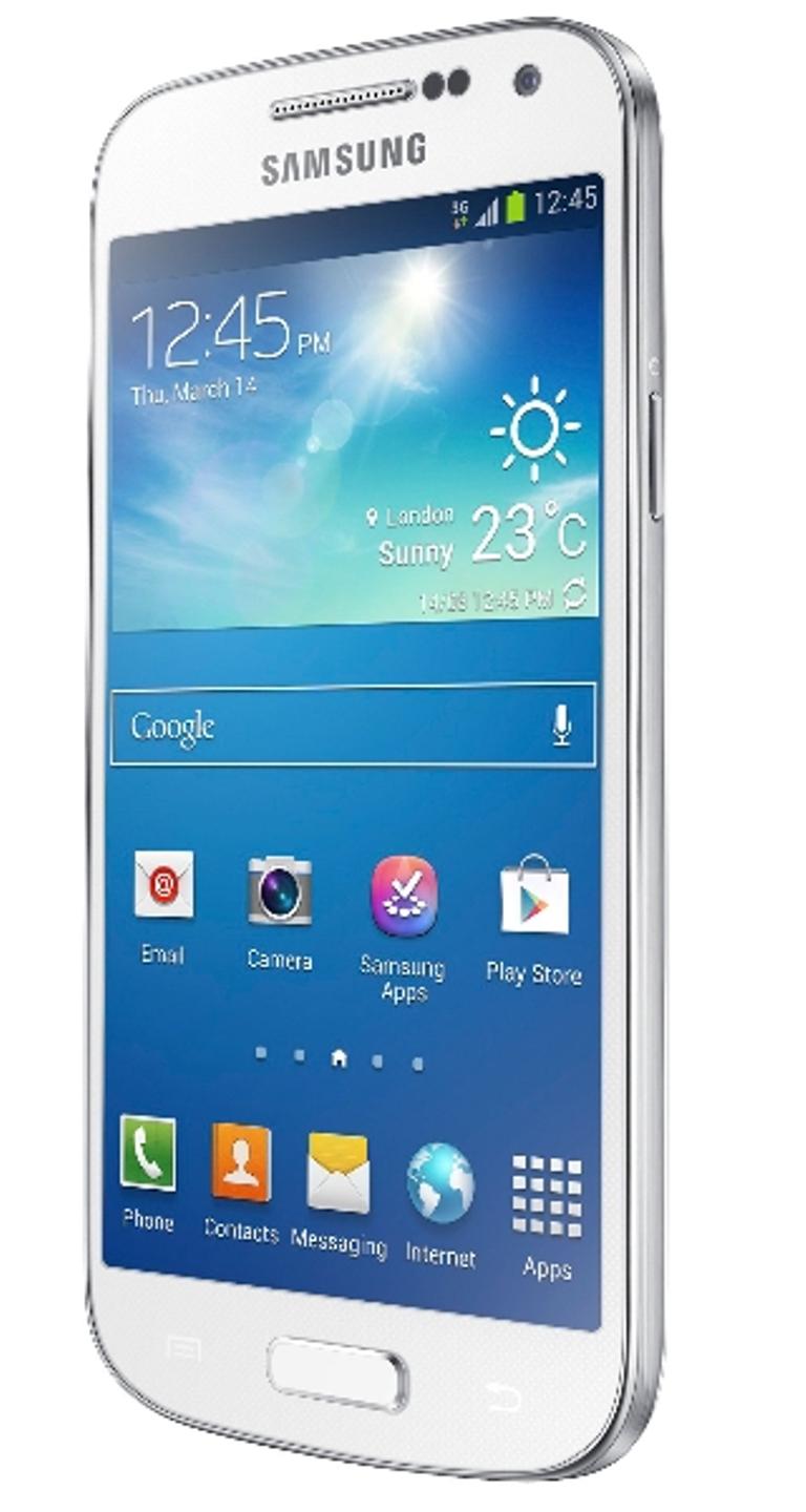 Samsung Galaxy S4 Mini vista de tres cuartos frontal