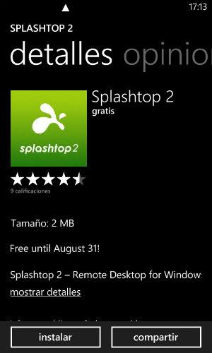 Splashtop 2 y Nokia Lumia 820