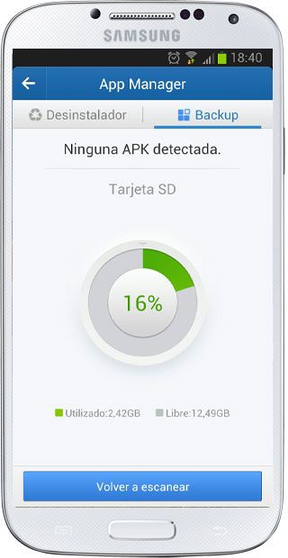 Información tarjeta microSD en Clean Master