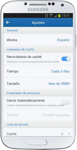 Ajustes en Clean Master