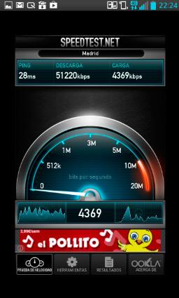 Test de velocidad 4G de Vodafone