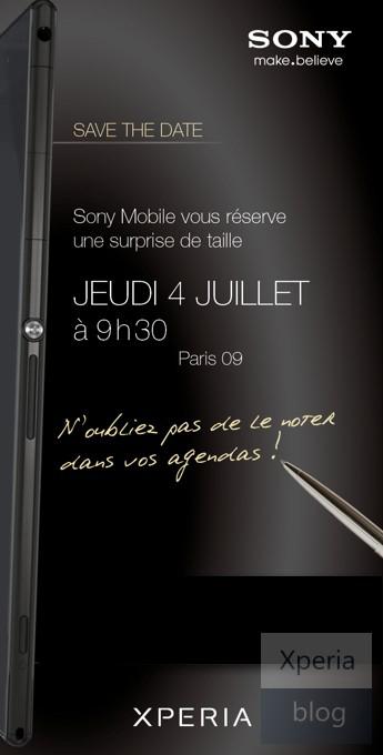 Invitación evento de Sony el 4 de julio en París
