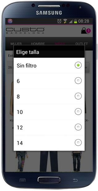 Selección tallas Custo Barcelona