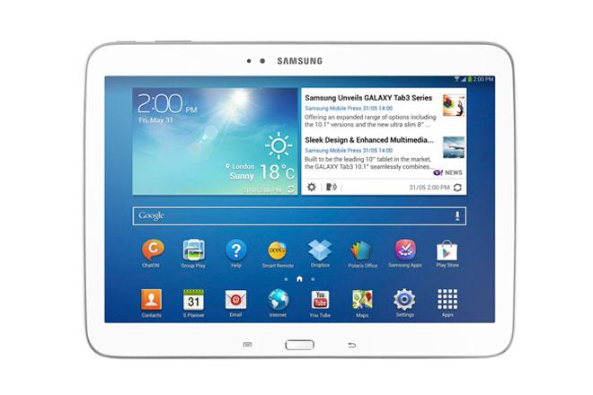 Samsung Galaxy Tab 3 10.1 en blanco