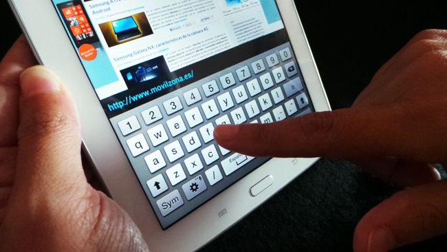 Teclado en el tablet Samsung Galaxy Note 8.0
