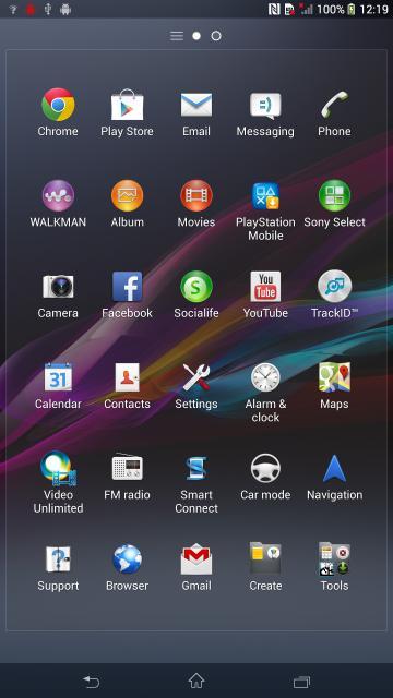 Primeras capturas de pantalla del Sony Xperia Z Ultra.