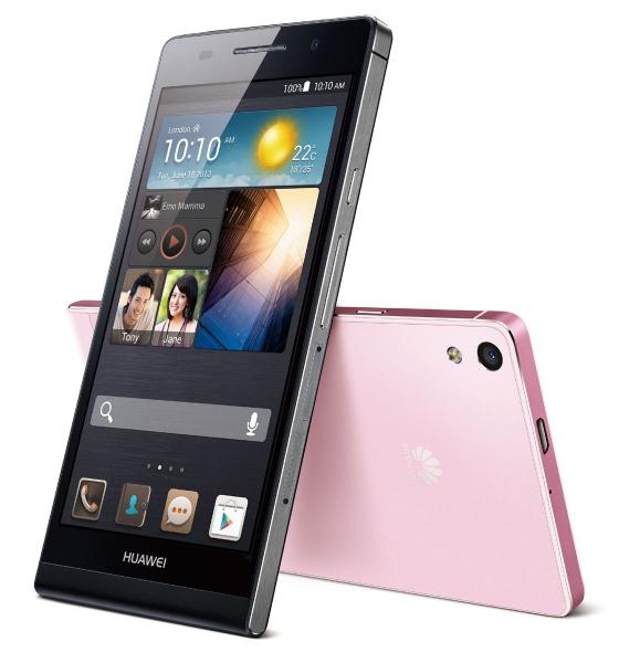 Huawei Ascend P6 en color rosa y negro