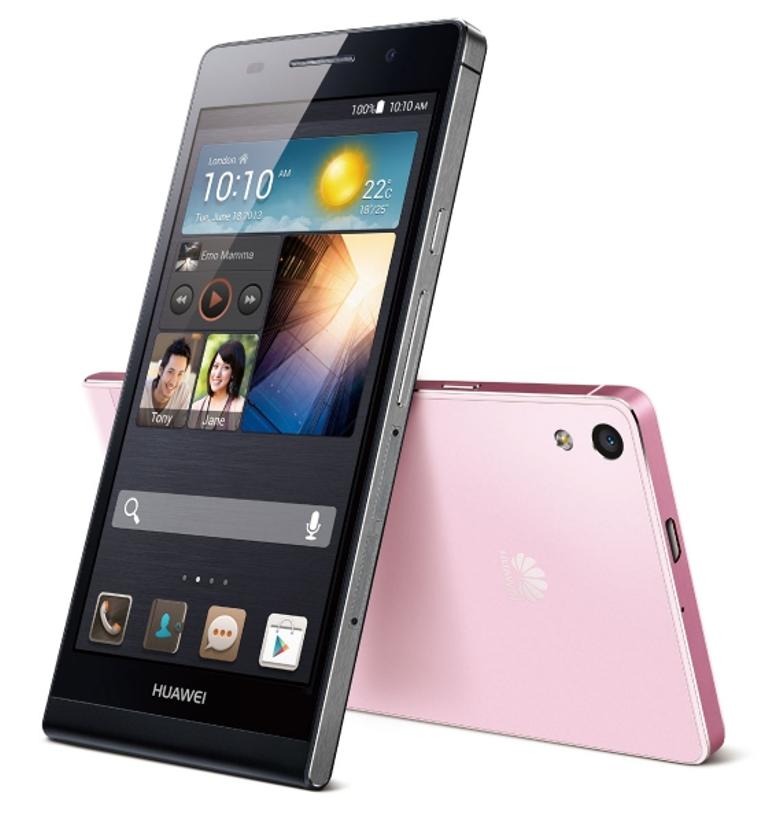 Huawei Ascend P6 en color rosa y negro