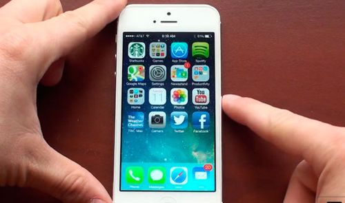 IInterfaz de iOS 7 en iPhone 5