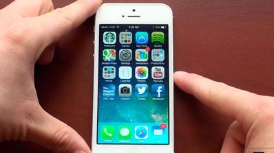IInterfaz de iOS 7 en iPhone 5