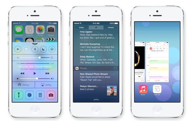 Nuevas capas transparentes de iOS 7