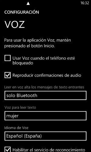 Función voz Nokia Lumia 820