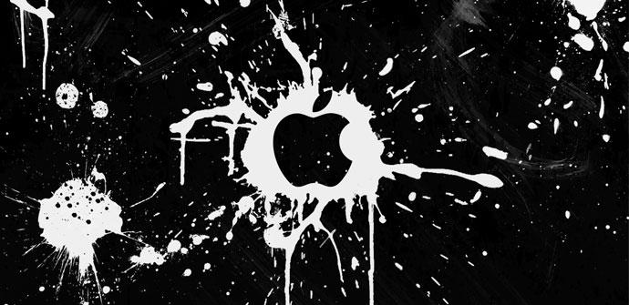 Logo de Apple sobre fondo negro