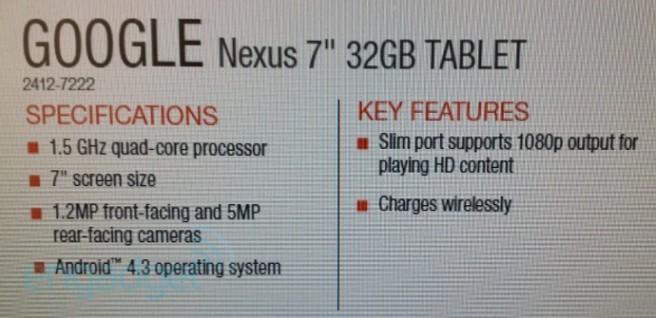 Caracteristicas del nuevo Nexus 7