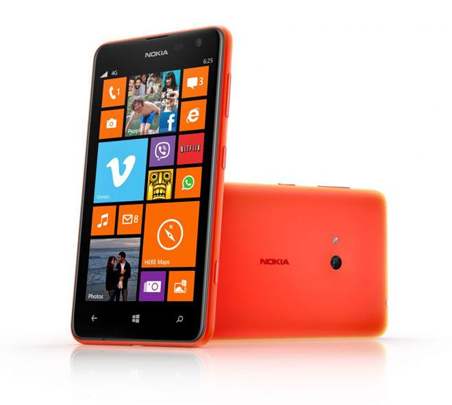 Nokia Lumia 625 con carcasa de color naranja