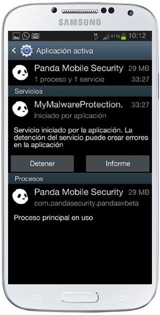 Consumo de recursos de Panda Security Mobile