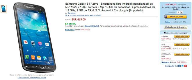 Samsung Galaxy S4 Active disponible en Amazon España