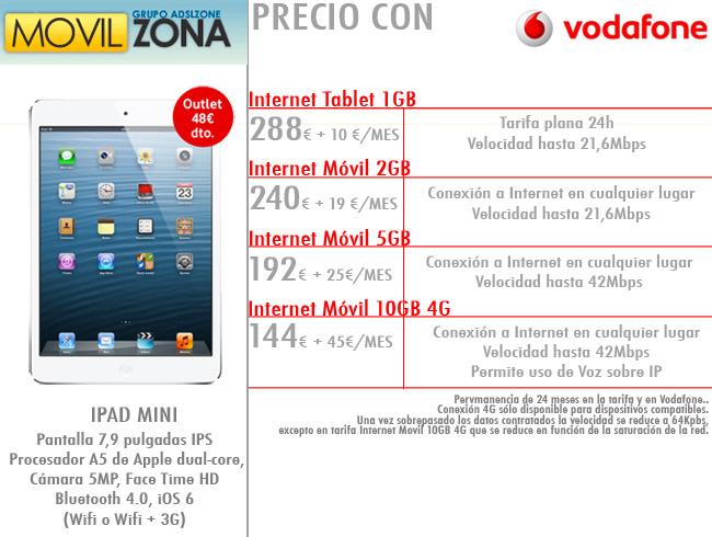 El iPad mini desde 144 euros en el outlet de Vodafone.