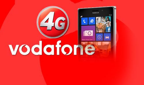Logotipo de Vodafone 4G con Nokia Lumia 925