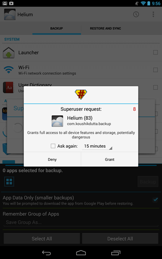 Captura de la aplicación SuperSu