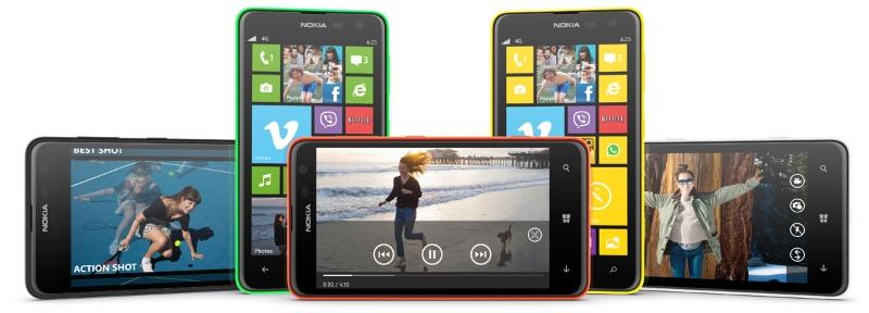 Nokia Lumia 625 reproduciendo vídeo