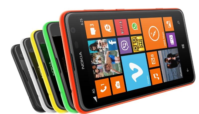 Nokia Lumia 625 en diferentes colores