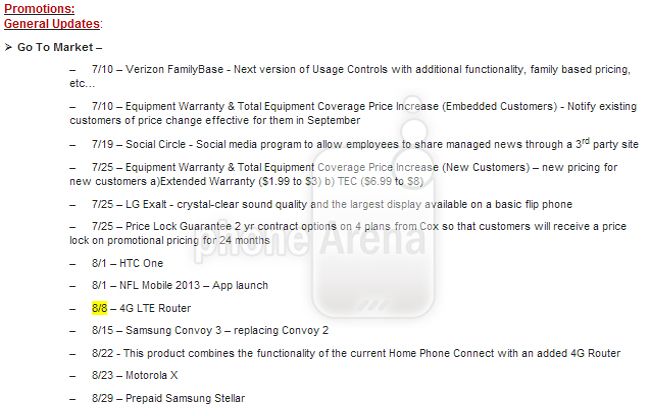 verizon calendario