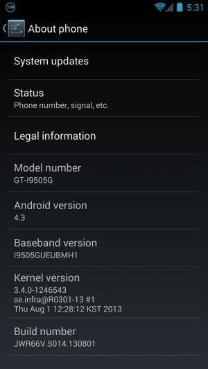 Galaxy S4 GE con Android 4.3